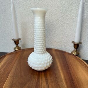 Vintage White Milk Glass Hobnail E.O. Brody Vase